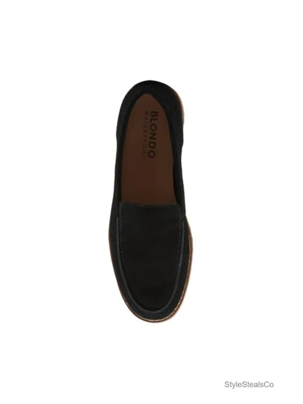 Waterproof Leather Suede Loafers Cushioned Insole Slip-On Round Toe
